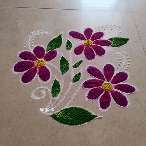 Rangoli For Narak Chaturdashi, Easy Rangoli Designs Photos, Easy Lotus Rangoli, Basic Rangoli Designs, Poster Rangoli, Lotus Rangoli, Jamun Recipe, Easy Rangoli Designs Videos, Border Rangoli