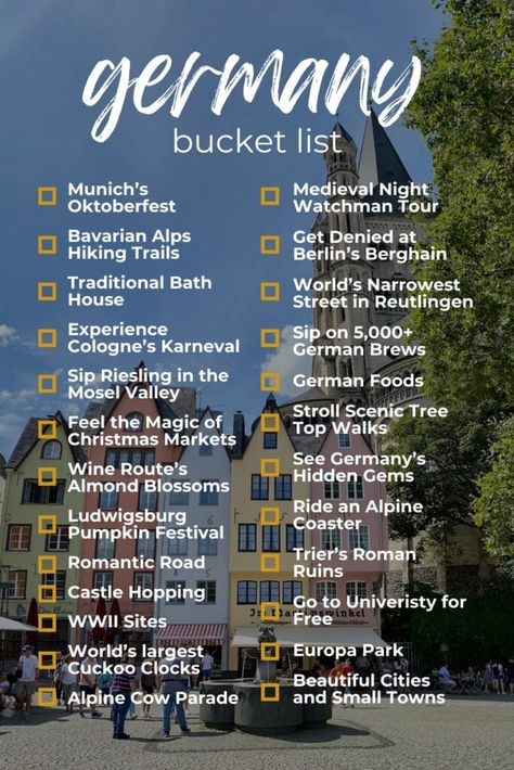 Germany bucket list Berlin Berghain, Things To Do In Germany, Germany Bucket List, German Things, Classic Things, Life In Germany, Dreamy Destinations, Europa Park, Pumpkin Festival