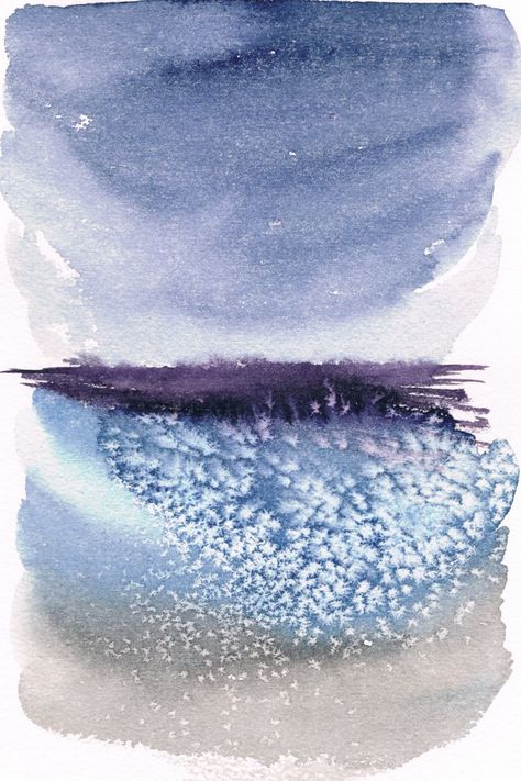 Watercolor Original Artwork Wall Art Abstract Art Indigo Spiritual Watercolor, Journaling Videos, Abstract Watercolor Landscape, Water Abstract, Soft Watercolor, Watercolor Sky, Abstract Landscapes, Watercolor Palette, Pretty Colors