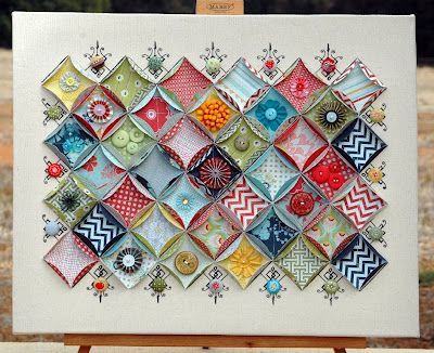 PaperArtsy: 2016 #13 Paper Piecing {Challenge} Quilt Cards, Playful Art, Paper Quilt, 카드 디자인, Punch Art, Button Art, Basic Grey, Button Crafts, Paper Sculpture