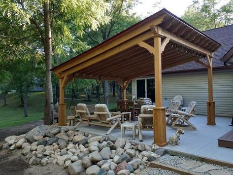 14x16 pressure treated covered Lean-To roof, Crivitz Wisconsin Crivitz Wisconsin, Solar Pavilion, Deck Covering, Covered Pavilion, Carport Ideas, Lean To Roof, Pavilion Plans, Roof Ideas, Cedar Pergola