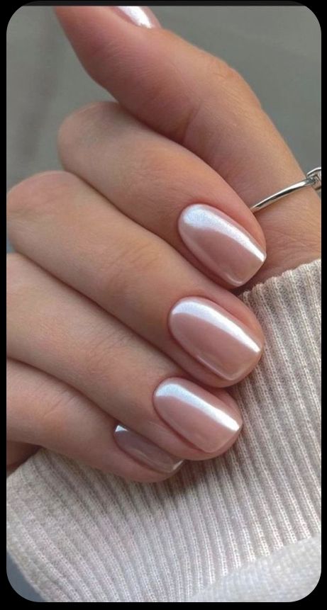 Chrome Nail Colors, Milky Nails, Short Square Nails, Her Nails, Short Square Acrylic Nails, Glass Nails, Neutral Nails, Dip Powder Nails, Dipped Nails