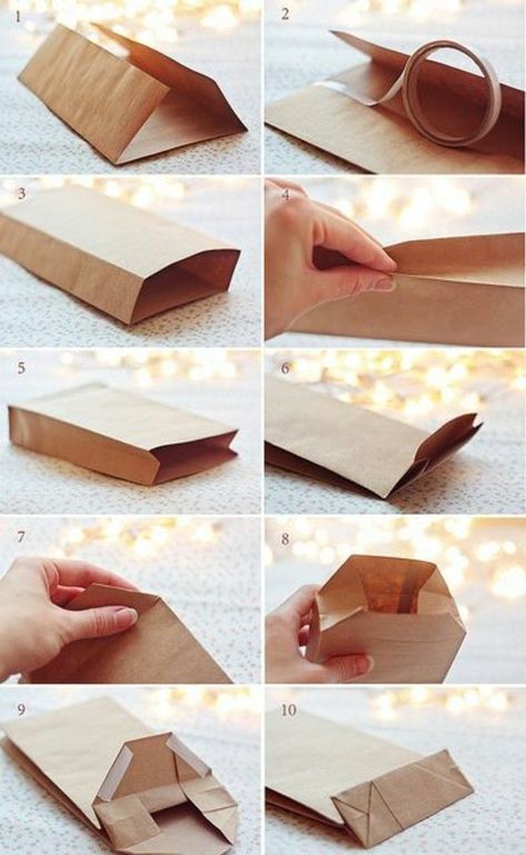 paper gift craft Joululahjat Diy, Diy Paper Bag, Săpunuri Handmade, Paper Bag Crafts, Sac Diy, Handmade Packaging, Origami Box, Diy Gift Wrapping, Paper Gift Bags