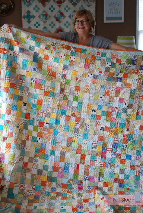 Postage Stamp Quilt, Scrappy Quilt Patterns, String Quilts, Scrap Quilt Patterns, Scrappy Quilt, Scrap Fabric, Colorful Quilts, Heart Quilt, Pattern Ideas