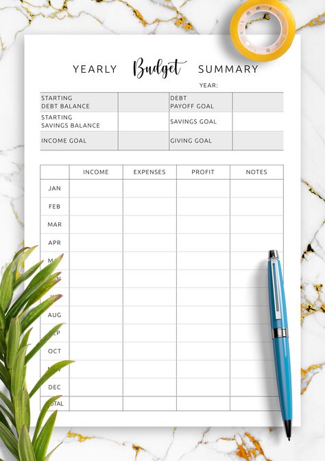 Budget Planner Yearly, Yearly Budget Planner, Yearly Budget Template, Bariatric Desserts, Yearly Budget, Business Budget Template, Summary Template, Business Tracker, 2023 Planner