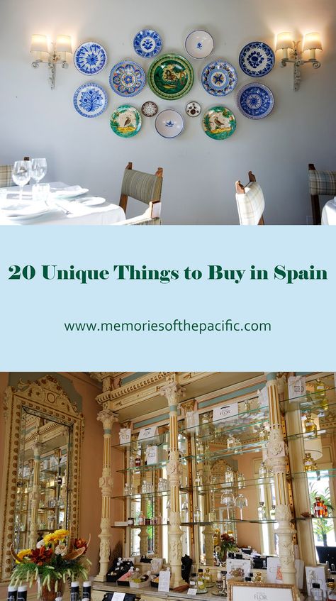 Unique things to buy in Spain What To Buy In Spain, What To Buy In Barcelona, Spain Gifts, Spanish Vacation, Spain Souvenirs, Spanish Homes, Best Olive Oil, Flamenco Dresses, Backpacking Spain