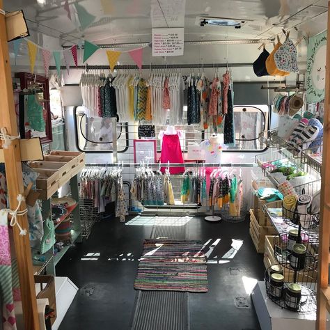 Manuela Reimann on Instagram: “sneak peek into my Just Kiddies Boutique Bus 🚌  Etsy Online Store Link in Bio 👙 👗 👖 👚  Kleiner Blick in meinen Just Kiddies Boutique Bus 🚌…” School Bus Boutique, Bus Store, Bus Boutique, Baby Bus, Casual Maternity Outfits, Short Bus, Cheer Coach, Storefront Design, Resale Store