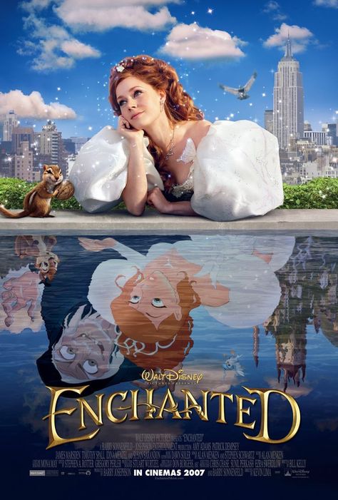 ENCHANTED (2007) Enchanted Movie, Disney Original Movies, 하울의 움직이는 성, Good Animated Movies, New Disney Movies, Disney Enchanted, Night Film, Girly Movies, Great Movies To Watch