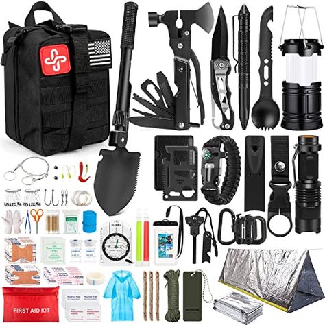 Limited-time deal: Survival Kit, 250Pcs Survival Gear First Aid Kit with Molle System Compatible Bag and Emergency Tent, Emergency Kit for Earthquake, Outdoor Adventure, Hiking, Hunting, Gifts for Men Women Emergency Tent, Hunting Gifts For Men, Basic First Aid, Outdoor Survival Gear, Emergency Survival Kit, Tactical Gear Loadout, Molle System, Adventure Hiking, Puppy Stuff