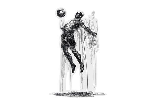 Soccer Tattoos, Soccer Drawing, Football Tattoo, Ball Vector, Person Illustration, Sketch Style Tattoos, Football Drawing, Soccer Art, Trash Polka