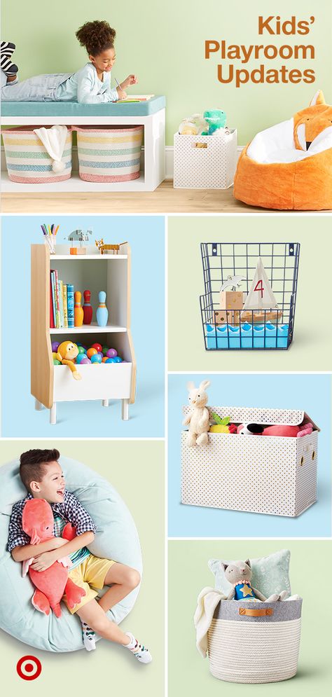 Inspire creativity & imaginative play with playroom ideas, furniture, toys, fun games & indoor activities for kids. Organizing Playroom, Playroom Organizing, Storage Playroom, Organization Ideas For The Home, Games Indoor, Playroom Inspiration, Basement Playroom, Toddler Girl Room, Playroom Storage