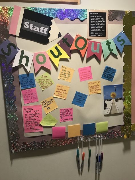 Farewell Decorations, Sticky Notes Quotes, Bday Greetings, Notes Quotes, Staff Motivation, Stick Notes, Wish Board, Team Work, Happy Birthday Greetings