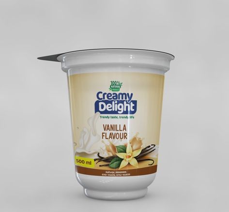 Vanilla flavoured Yoghurt design for Creamy Delight Ben And Jerrys, Ben And Jerrys Ice Cream, Vanilla Flavoring, Graphic Designs, Label Design, Vanilla, Ice Cream, Cream, Design