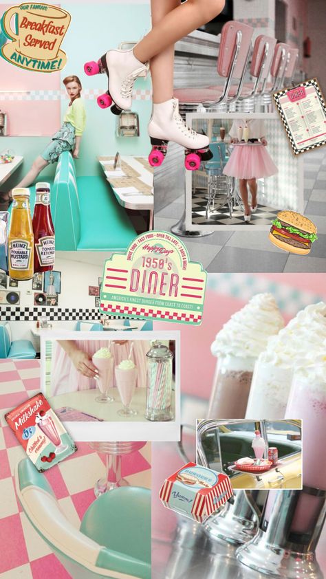 1950 Diner Decor, 1950s Diner Food, Retro Diner Branding, Diner Food 50's, 1950s Diner Party, 1950s Milkshake, 50s Milkshake, 1950s Diner Aesthetic, Retro Diner Party