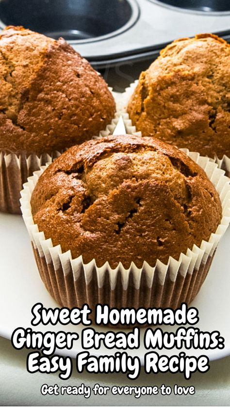 Try this easy Gingerbread Muffins recipe for sweet homemade muffins! Perfect for breakfast sweets, these bakery-style muffins are a delightful addition to your muffin tin recipes and loved by the whole family. Easy Gingerbread Muffins, Cheddar Muffin Recipes, Ginger Muffins Recipe, Homemade Muffins Healthy, Big Muffins Recipe, Ginger Bread Muffins, Homemade Ginger Bread, Muffins Recipes Easy, Breakfast Muffins Recipes