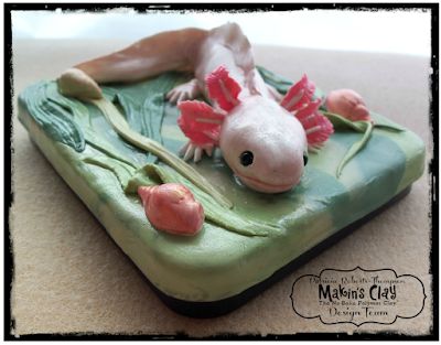 Makin's Clay® Blog: Polymer Clay Axolotl Sculpture Polymer Clay Axolotl, Clay Axolotl, Air Dry Polymer Clay, Make Your Own Clay, Polymer Clay Sculpting, Fimo Ideas, Paper Mache Boxes, Pearl Paint, Clay Making