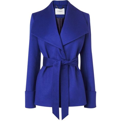 L.K. Bennett Danoe Wool and Cashmere Belted Coat ($475) found on Polyvore Dandy Look, Short Coats Women, Mode Mantel, Chique Outfit, Chique Outfits, Winter Mode, Blue Coats, Belted Coat, Looks Chic