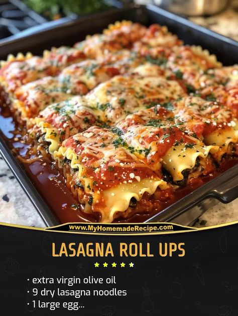 Daily Easy Recipes | Lasagna Roll Ups 🍝: Classic lasagna flavors in individual rolls for faster baking and easy serving | Facebook Lasagna Recipe Roll Ups, Recipes Lasagna, Lasagna Roll Ups, Easy Lasagna Recipe, Lasagna Roll, Lasagna Rollups, Classic Lasagna, Lasagna Rolls, No Noodle Lasagna