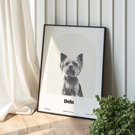 "Custom Pet Portrait and Personalized, Pet Portrait from Photo, Custom Dog Portrait Gift Poster, Wall Art Minimalist Custom Pet Portrait  by Artica Shown color: Spring Wood - Gray more Minimalist Custom Portrait Posters: https://www.etsy.com/shop/byArtica/search?search_query=Custom+Portrait These uniquely poster are great Personalized gifts for him or gifts for her as Birthday gift, Wedding gift, Christmas gifts, Holidays gift (Mother's day, Father's day, Memorial date, Easter, etc) and any other Gifts idea. ● HOW TO ORDER - Select Version/Size of order. Digital Download version (Not a physical product) or size for printed poster version (Physical product). - In the \"Add your Personalisation\" box, write all Custom information.  - Place your order. - Send photos of Pet via ETSY message. - Wood Portrait, Dog Portraits Art, Custom Pet Art, Dog Branding, Gift Poster, Dog Print Art, Dog Poster, Custom Dog Portraits, Wall Art Minimalist