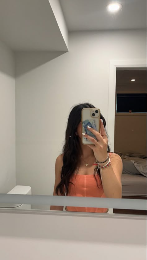 Girls Picturing Mirror, Normal Girl Aesthetic, Fake Mirror Pic, Hidden Face Mirror Selfie, Mirrors Selfie, Girl Mirror, Coffee Shop Photography, Toe Ring Sandals, Girls Mirror