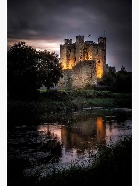 "Trim Castle At Night " Art Print for Sale by Westmeath Photos | Redbubble Medieval Ireland, Meath Ireland, Castle At Night, Norman Castle, Ancient Castle, Ireland Pictures, Castle Ireland, Ancient Ireland, Irish Castles