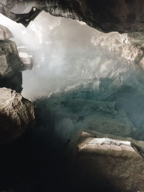 Underground hot spring cave in Iceland Antarctic Empire, Underground Spring, Journal Photos, Underground Caves, Gates Of Hell, Cave In, Thermal Bath, Thermal Spring, Fire Features