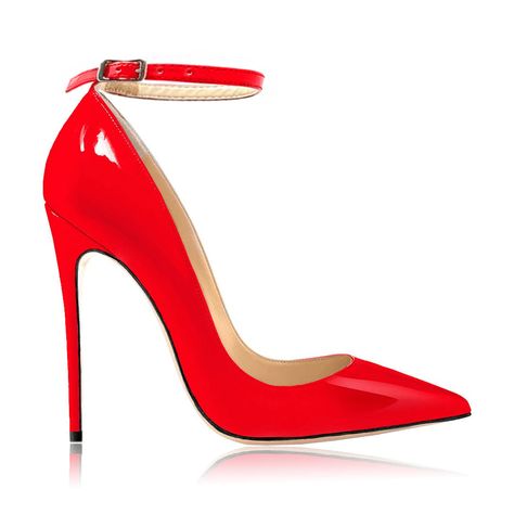 Identità Décolleté GIULIA VERNICE ROSSO Ankle Strap High Heels, Red High Heels, Stiletto Shoes, Ankle Strap Pumps, Red High, Ankle Strap Heels, Stylish Shoes, Red Shoes, Lace Boots