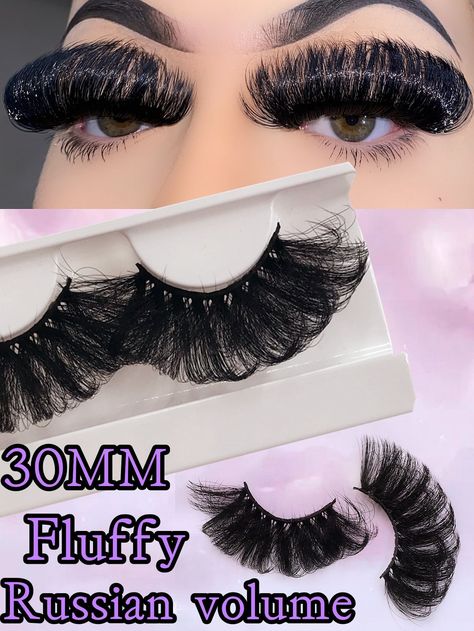 1pair Volumized False Eyelashes Weird Ads, Dramatic Lashes, Soft Dramatic, False Eyelash Extensions, Thick Lashes, Full Volume, Strip Lashes, False Lashes, Cute Makeup