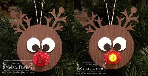 Reindeer Tea light - already scouting for next year's tea light craft Tea Light Crafts, Light Crafts, Stampin Up Christmas, Whisper White, Xmas Ornaments, Xmas Crafts, Christmas Projects, Christmas Reindeer, All Things Christmas