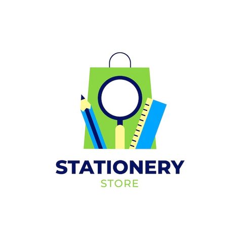 Free vector flat design stationery store... | Free Vector #Freepik #freevector #stationery-logo #personal-logo #store-logo #logo Stationary Logo Design, Stationery Logo Design, Stationary Logo, Stationery Logo, Logo Clipart, Stationary Shop, Store Logo, College Work, Stationery Store