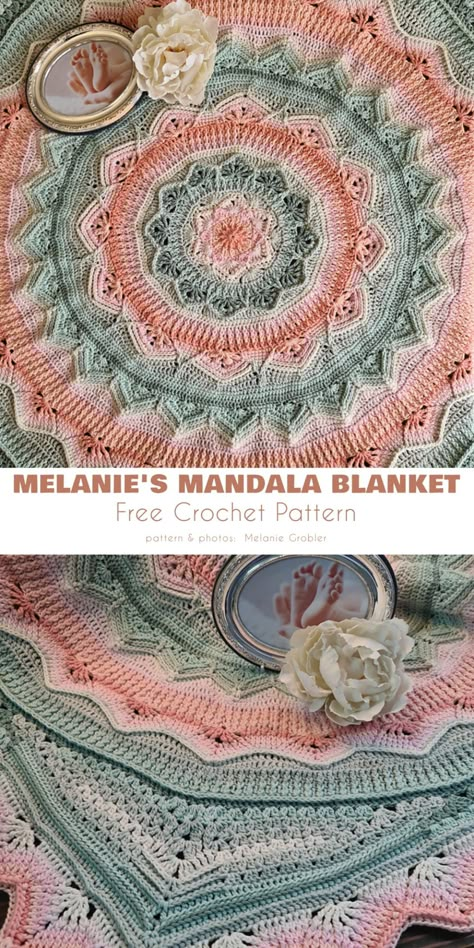 Free Crochet Round Afghan Patterns, Mandala Throw Crochet Free Pattern, Crochet Flower Mandala Pattern, Crochet Baby Blanket Mandala, Mandala Baby Blanket Crochet Pattern Free, Crochet Blanket Patterns Mandala, Mandala Yarn Crochet Baby Blanket Patterns Free, Free Crochet Mandala Blanket Pattern, Crochet Along Blanket