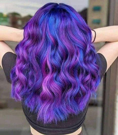 Pink Purple Blue Hair, Exotic Hair Color, Blue Purple Hair, Red Hair Looks, Mermaid Hair Color, Manga Hair, Hair Color Options, Cute Hair Colors, Hair Color Purple