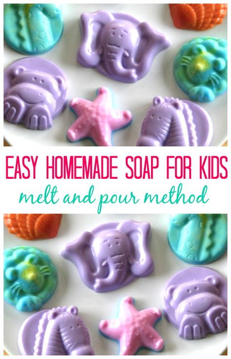 Homemade Soap For Kids, Diy Soap Bars, Savon Diy, Kids Homemade, Melt And Pour, Homemade Soap Recipes, Diy Projects For Kids, Best Soap, Homemade Bath Products