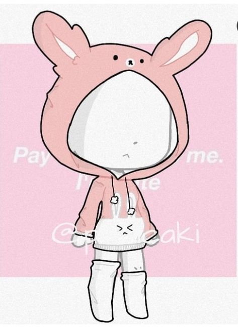 Hoodie Drawing Reference, Hoodie Character, Chibi Pose, Bunny Hoodie, Manga Clothes, Kawaii Faces, Draw People, Clothing Sketches, Chibi Anime Kawaii