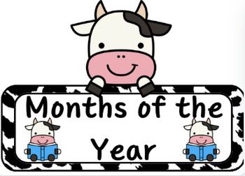 Months Of The Year Calendar, Black White Classroom, White Classroom Decor, Cow Black And White, Calendar Classroom, White Classroom, Months Calendar, Good Teacher, Class Theme