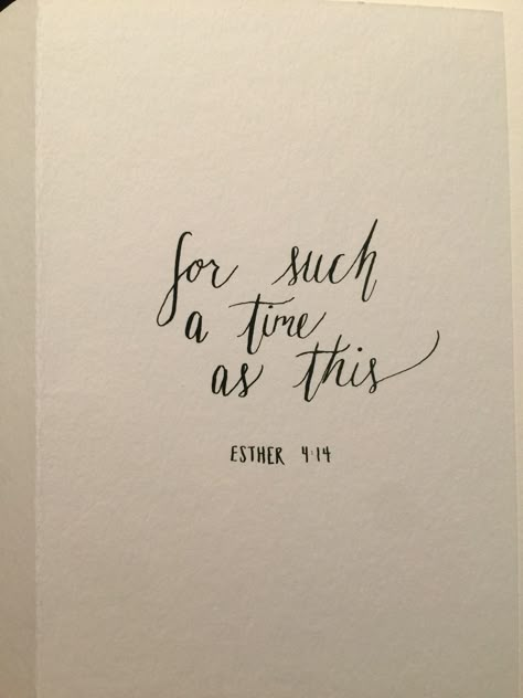 Calligraphy, Esther 4:14, bible verse Simple Christian Tattoos, Christian Tattoos For Women, Calligraphy Projects, Esther Bible, Healing Hearts, Biblical Womanhood, Bible Stuff, Loving God, In Christ Alone