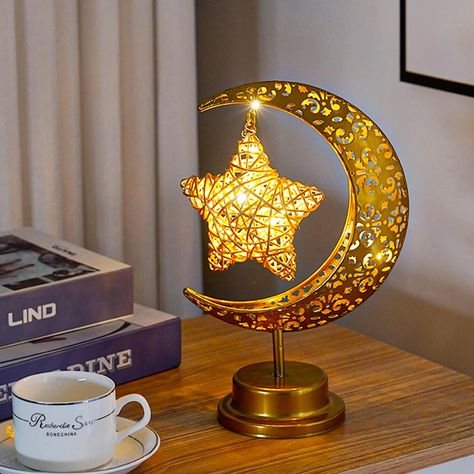 Moon Table, Led Decorative Lights, Bedroom Night Light, Eid Al-adha, Creative Lamps, Ramadan Decoration, Moon Lamp, Star Lamp, Lighting Gifts