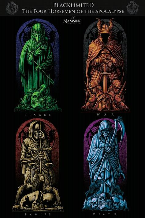 Four Horsemen Wallpaper, The 4 Horsemen Of The Apocalypse, Horseman Of The Apocalypse Tattoo, 4 Horse Men Of The Apocalypse, The 4 Horsemen Apocalypse, 4 Horsemen Of The Apocalypse Art, Apocalypse Tattoo Ideas, 4 Horseman Apocalypse, Four Horsemen Of The Apocalypse Art