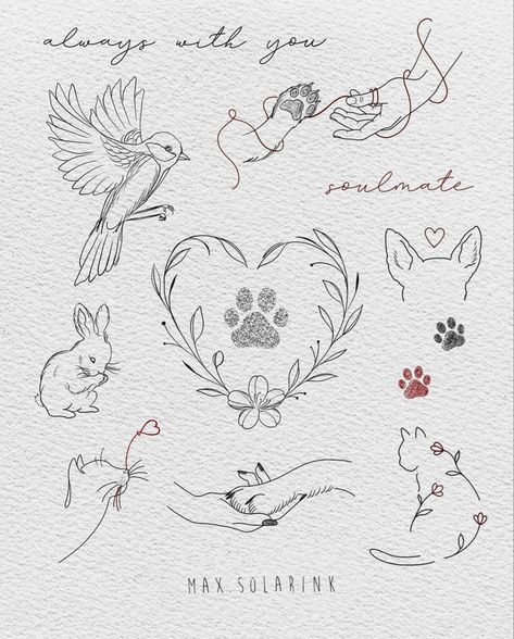 Witchy Friend Tattoos, Paw Tattoo Ideas, Lea Tattoo, Animal Lover Tattoo, Tattoo Pet, Minimalist Tattoo Ideas, Pawprint Tattoo, Paw Tattoo, Small Pretty Tattoos