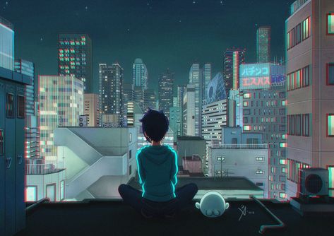 Roof Top Building At Night, Lofi Music Aesthetic, Instrumental Playlist, Lofi Background, Lofi Vibes, Lofi Beats, Lofi Music, Midnight City, 2560x1440 Wallpaper