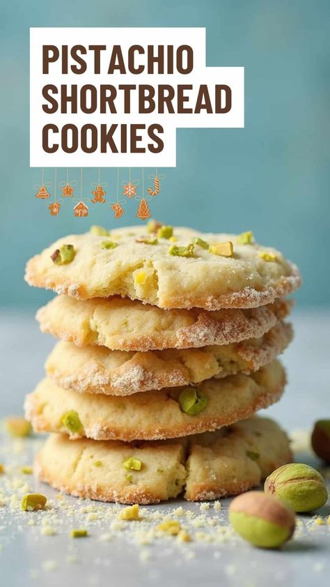 Delightful Pistachio Shortbread Cookies Recipe - Oneiric Home Pistachio Spritz Cookies, Sugar Free Pistachio Cookies, Pistachio Christmas Cookies, Recipes With Pistachios, Italian Pistachio Cookies Recipe, Bohemian Cookies, Pistachio Cookies Recipe, Cardomom Recipes, Pistachio Shortbread Cookies