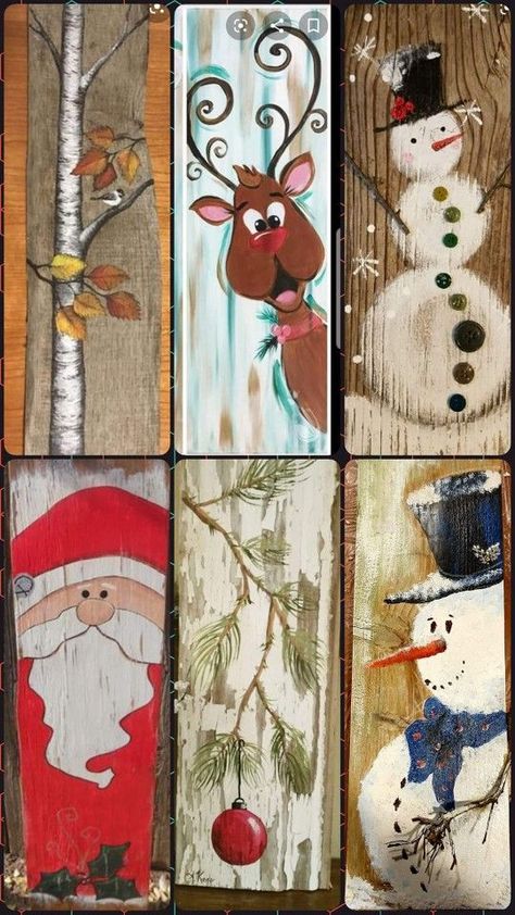 Decoracion Navidad Diy, Wooden Boards, Diy Valentine, Christmas Signs Wood, Christmas Wood Crafts, Christmas Paintings, Christmas Wood, Winter Crafts, Christmas Deco