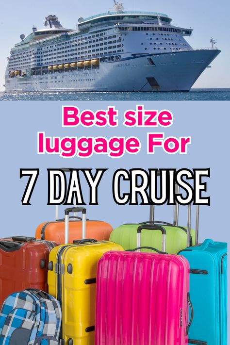 Pack perfectly for your 7-day cruise with the best-sized luggage! Discover the ideal baggage for a stress-free journey. Bon voyage! 🚢🧳 #CruisePacking #TravelSmart 🌊🎒 What To Pack For A Week Long Cruise, Best Luggage For Cruise, 7 Day Cruise Packing List, Cruise Luggage, Suitcase Sizes, Best Suitcases, Cruise Essentials, Packing List For Cruise, Bahamas Cruise