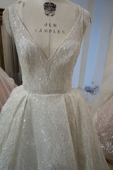 Luxury Designer Wedding Dress, Glitter Tulle Wedding Dress, Shimmer Wedding Dress, Lazaro Bridal Gown, Crystal Wedding Dress, Bridal Ball Gown, Cinderella Dresses, Wedding Dress Accessories, Wedding Dress Styles