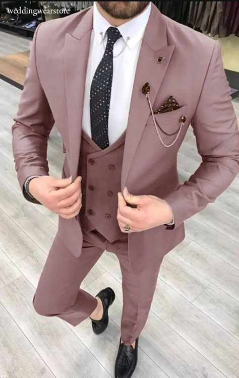 This is a Classic 3 Piece Suit by Golden Attire crafted from high quality fabric and imported materials. Our products are handcrafted by experienced tailors who make sure the that the stitching is precise, lining is proper and the overall product is sturdy enough to not go out of shape for more than a few years. Also all our products have extra margins in their length, sleeves, sides so it's easily alterable if your size changes after some time. To see more available colours and designs in this Men’s Suits For Spring Wedding, Lilac Suit Men, Suits For Men 2023, Coat Pant For Men, 3 Piece Suit Men, Vest 2023, Prom Suits For Men, Stylish Mens Suits, Groom Suits