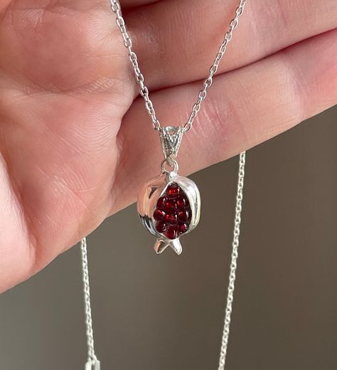 PENDENT Armenian necklace Pomegranate  100% Hand Made of 925 Sterling silver  FROM top quality Armenian MASTER Silver (not marked) + Material: silver + Stone: Zircon + chain: Silver size 42cm (16.5 inches)  Style 1 + Size [approximately]: 1.5cm (0.59 inches) + Weight [approximately]: 2.45 gr. Style 2 + Size [approximately]: 1.8cm (0.70 inches) + Weight [approximately]: 3.69gr. Style 3 + Size [approximately]: 1.5 cm(0.59- inches) + Weight [approximately]: 1.54gr. Style 4 + Size [approximately]: 1 Armenian Jewelry, Pomegranate Necklace, Symbol Of Life, Handmade Chain, Dope Jewelry, Funky Jewelry, Dream Jewelry, Jewelry Inspo, Armenia