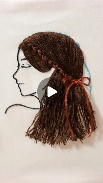 Thread Art, Thread Painting, Half Up, Modern Embroidery, Stitching Art, Embroidery Art, Creative Art, Braided Hairstyles, Embroidery Designs