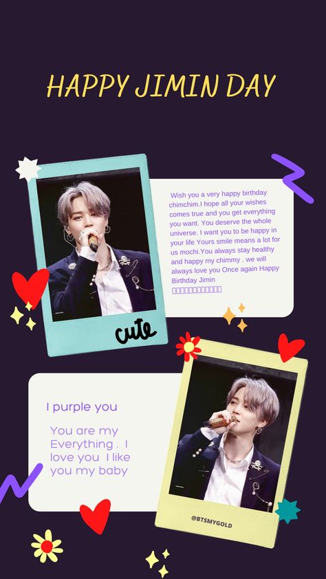 Park Jimin Birthday, Happy Birthday Jimin, Jimin Birthday, Bts Youtube, Bts Lyrics Quotes, Park Jimin Bts Wallpaper, Birthday Wishes For Myself, Birthday Captions, Birthday Wishes Quotes