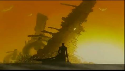 From the anime Trigun. A desert world where people can just about survive. Trigun 1998, Trigun Vash The Stampede, Trigun Vash, Vash The Stampede, Sleeping Drawing, Trigun Stampede, In Gif, Fiction Movies, Surrealism Painting