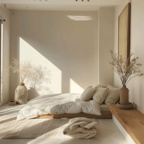 Top Bedroom Ideas, Japandi Bedroom Ideas, Minimalist Bedroom Ideas, Japandi Living, Minimalist Bedroom Design, Low Bed, Calm Your Mind, Design A Space, Japanese Interior